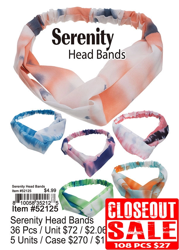 Serenity Head Bands - Closeout 108 Pcs.